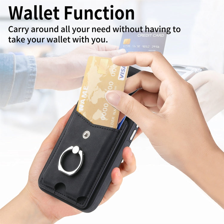 Electroplating Skin-feel Leather Ring Card Wallet Phone Case, For  iPhone 15 Plus, For iPhone 15 Pro Max, For iPhone 15 Pro, For  iPhone 15, For iPhone 14 Pro, For  iPhone 14 Pro Max