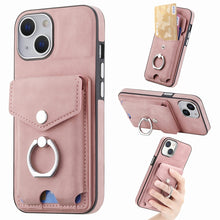 Load image into Gallery viewer, Electroplating Skin-feel Leather Ring Card Wallet Phone Case, For  iPhone 15 Plus, For iPhone 15 Pro Max, For iPhone 15 Pro, For  iPhone 15, For iPhone 14 Pro, For  iPhone 14 Pro Max