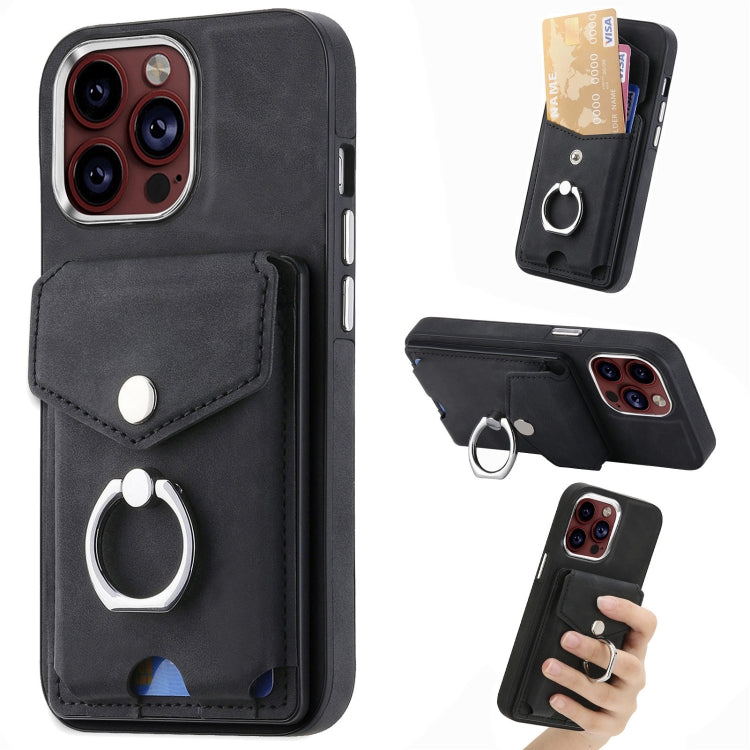 Electroplating Skin-feel Leather Ring Card Wallet Phone Case, For  iPhone 15 Plus, For iPhone 15 Pro Max, For iPhone 15 Pro, For  iPhone 15, For iPhone 14 Pro, For  iPhone 14 Pro Max
