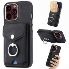 Load image into Gallery viewer, Electroplating Skin-feel Leather Ring Card Wallet Phone Case, For  iPhone 15 Plus, For iPhone 15 Pro Max, For iPhone 15 Pro, For  iPhone 15, For iPhone 14 Pro, For  iPhone 14 Pro Max