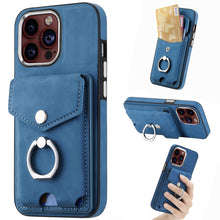 Load image into Gallery viewer, Electroplating Skin-feel Leather Ring Card Wallet Phone Case, For  iPhone 15 Plus, For iPhone 15 Pro Max, For iPhone 15 Pro, For  iPhone 15, For iPhone 14 Pro, For  iPhone 14 Pro Max