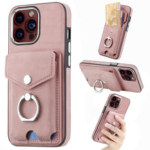 Load image into Gallery viewer, Electroplating Skin-feel Leather Ring Card Wallet Phone Case, For  iPhone 15 Plus, For iPhone 15 Pro Max, For iPhone 15 Pro, For  iPhone 15, For iPhone 14 Pro, For  iPhone 14 Pro Max