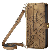 Load image into Gallery viewer, Geometric Zipper Wallet Side Buckle Leather Phone Case with Crossbody Lanyard, For iPhone 13 Pro Max, For iPhone 13 Pro, For iPhone 13, For iPhone 12, For iPhone 12 Pro Max, For iPhone 12 Pro, For iPhone 11 Pro Max, For iPhone 11