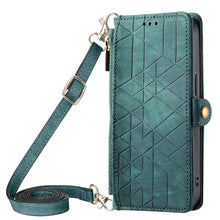 Load image into Gallery viewer, Geometric Zipper Wallet Side Buckle Leather Phone Case with Crossbody Lanyard, For iPhone 13 Pro Max, For iPhone 13 Pro, For iPhone 13, For iPhone 12, For iPhone 12 Pro Max, For iPhone 12 Pro, For iPhone 11 Pro Max, For iPhone 11