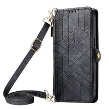 Load image into Gallery viewer, Geometric Zipper Wallet Side Buckle Leather Phone Case with Crossbody Lanyard, For iPhone 13 Pro Max, For iPhone 13 Pro, For iPhone 13, For iPhone 12, For iPhone 12 Pro Max, For iPhone 12 Pro, For iPhone 11 Pro Max, For iPhone 11