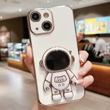 Load image into Gallery viewer, Electroplating Astronaut Holder Phone Case, For iPhone 16, For iPhone 15 Pro Max, For iPhone 15 Pro, For iPhone 15 Plus, For iPhone 15