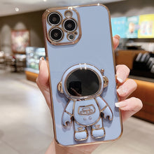 Load image into Gallery viewer, Electroplating Astronaut Holder Phone Case, For iPhone 17e / 16e, For iPhone 17 Pro Max, For iPhone 17 Pro, For iPhone 17, For iPhone Air, For iPhone 16 Pro Max, For iPhone 16 Pro, For iPhone 16 Plus