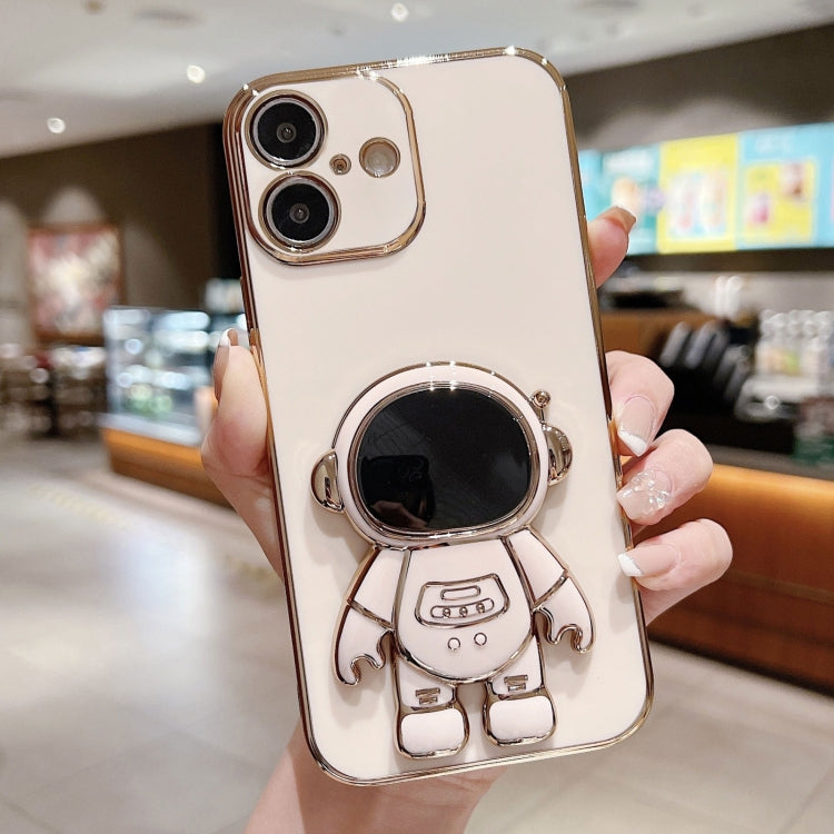 Electroplating Astronaut Holder Phone Case, For iPhone 17e / 16e, For iPhone 17 Pro Max, For iPhone 17 Pro, For iPhone 17, For iPhone Air, For iPhone 16 Pro Max, For iPhone 16 Pro, For iPhone 16 Plus