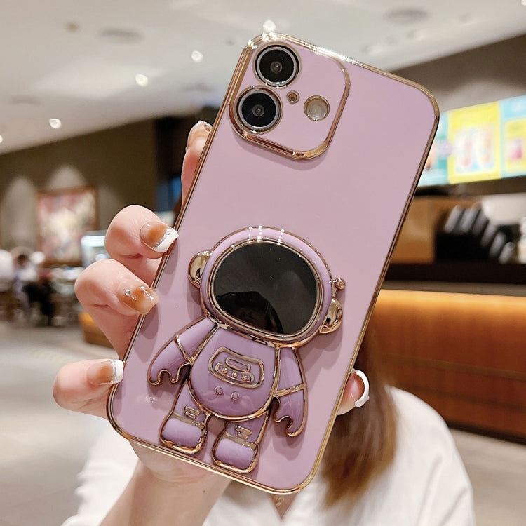 Electroplating Astronaut Holder Phone Case, For iPhone 17e / 16e, For iPhone 17 Pro Max, For iPhone 17 Pro, For iPhone 17, For iPhone Air, For iPhone 16 Pro Max, For iPhone 16 Pro, For iPhone 16 Plus
