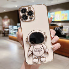 Load image into Gallery viewer, Electroplating Astronaut Holder Phone Case, For iPhone 17e / 16e, For iPhone 17 Pro Max, For iPhone 17 Pro, For iPhone 17, For iPhone Air, For iPhone 16 Pro Max, For iPhone 16 Pro, For iPhone 16 Plus