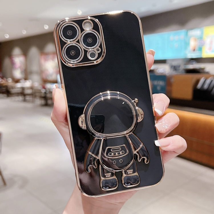 Electroplating Astronaut Holder Phone Case, For iPhone 17e / 16e, For iPhone 17 Pro Max, For iPhone 17 Pro, For iPhone 17, For iPhone Air, For iPhone 16 Pro Max, For iPhone 16 Pro, For iPhone 16 Plus