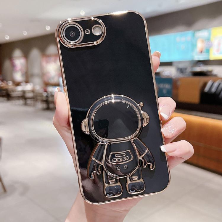 Electroplating Astronaut Holder Phone Case, For iPhone 17e / 16e, For iPhone 17 Pro Max, For iPhone 17 Pro, For iPhone 17, For iPhone Air, For iPhone 16 Pro Max, For iPhone 16 Pro, For iPhone 16 Plus