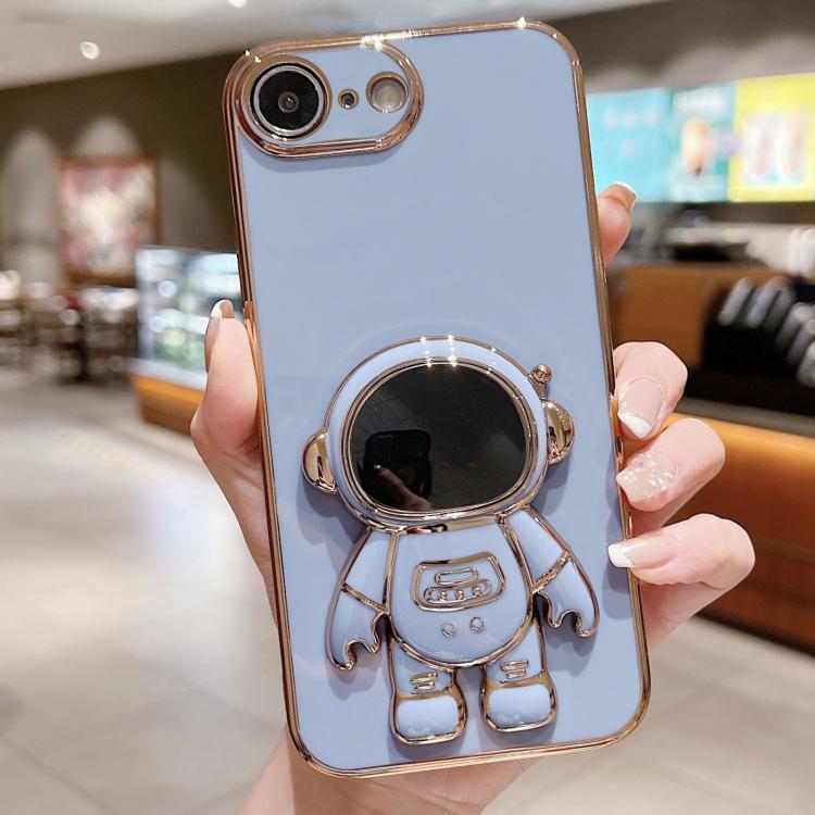 Electroplating Astronaut Holder Phone Case, For iPhone 17e / 16e, For iPhone 17 Pro Max, For iPhone 17 Pro, For iPhone 17, For iPhone Air, For iPhone 16 Pro Max, For iPhone 16 Pro, For iPhone 16 Plus