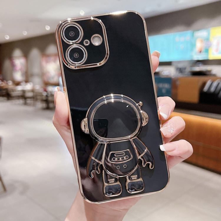 Electroplating Astronaut Holder Phone Case, For iPhone 17e / 16e, For iPhone 17 Pro Max, For iPhone 17 Pro, For iPhone 17, For iPhone Air, For iPhone 16 Pro Max, For iPhone 16 Pro, For iPhone 16 Plus