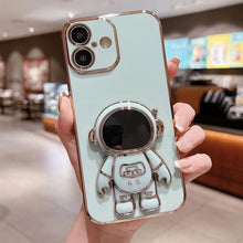 Load image into Gallery viewer, Electroplating Astronaut Holder Phone Case, For iPhone 17e / 16e, For iPhone 17 Pro Max, For iPhone 17 Pro, For iPhone 17, For iPhone Air, For iPhone 16 Pro Max, For iPhone 16 Pro, For iPhone 16 Plus