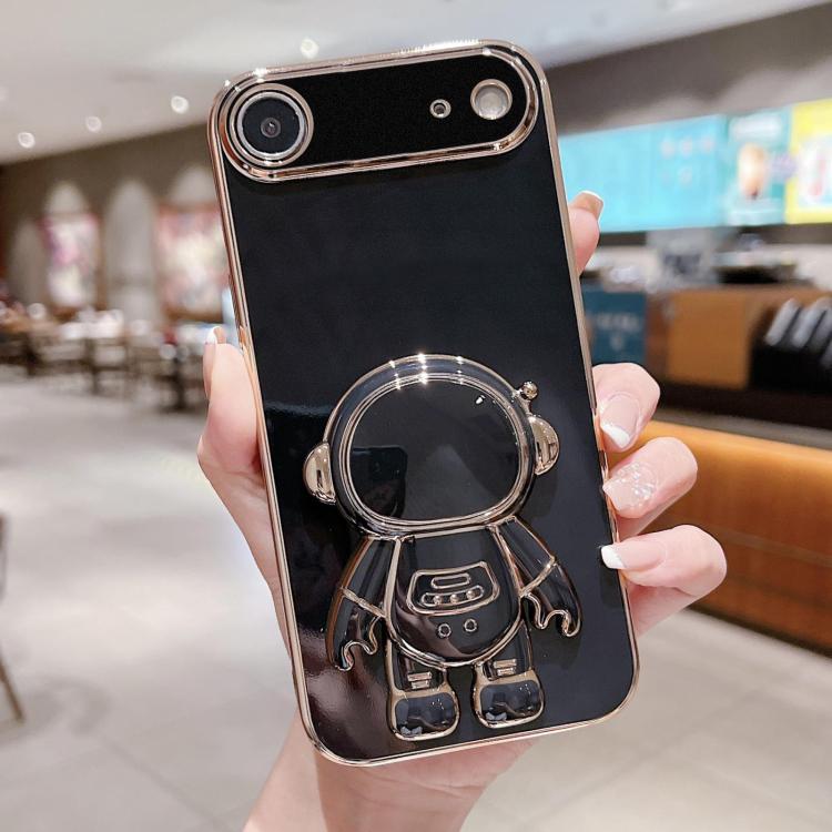 Electroplating Astronaut Holder Phone Case, For iPhone 17e / 16e, For iPhone 17 Pro Max, For iPhone 17 Pro, For iPhone 17, For iPhone Air, For iPhone 16 Pro Max, For iPhone 16 Pro, For iPhone 16 Plus