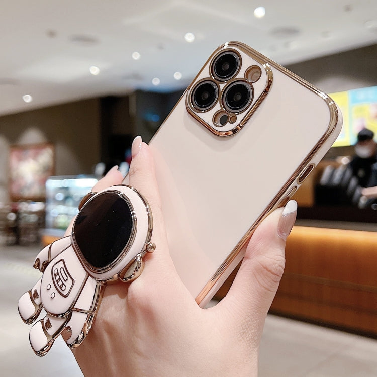 Electroplating Astronaut Holder Phone Case, For iPhone 17e / 16e, For iPhone 17 Pro Max, For iPhone 17 Pro, For iPhone 17, For iPhone Air, For iPhone 16 Pro Max, For iPhone 16 Pro, For iPhone 16 Plus