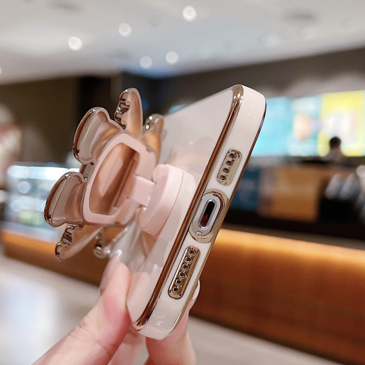 Electroplating Astronaut Holder Phone Case, For iPhone 17e / 16e, For iPhone 17 Pro Max, For iPhone 17 Pro, For iPhone 17, For iPhone Air, For iPhone 16 Pro Max, For iPhone 16 Pro, For iPhone 16 Plus