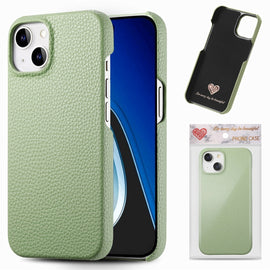 Litchi Oil Edge Leather Back Phone Case, For iPhone 15