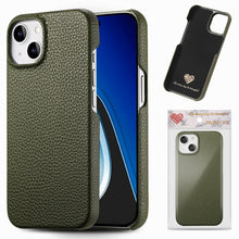 Load image into Gallery viewer, Litchi Oil Edge Leather Back Phone Case, For iPhone 15 Pro Max, For iPhone 15 Pro, For iPhone 15 Plus, For iPhone 15