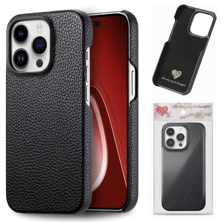 Litchi Oil Edge Leather Back Phone Case, For iPhone 18 Pro, For iPhone 15 Pro Max, For iPhone 15 Pro, For iPhone 15 Plus