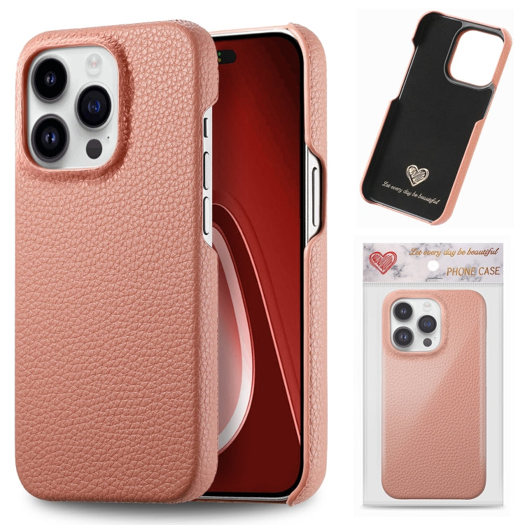 Litchi Oil Edge Leather Back Phone Case, For iPhone 18 Pro, For iPhone 15 Pro Max, For iPhone 15 Pro, For iPhone 15 Plus