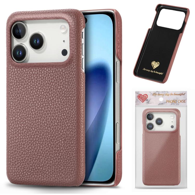 Litchi Oil Edge Leather Back Phone Case, For iPhone 18 Pro, For iPhone 15 Pro Max, For iPhone 15 Pro, For iPhone 15 Plus