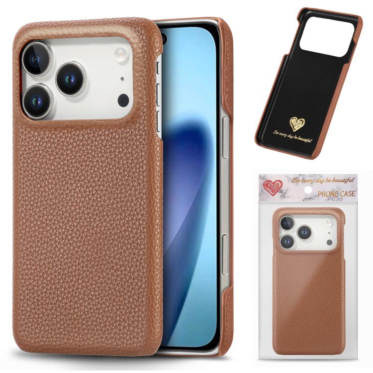 Litchi Oil Edge Leather Back Phone Case, For iPhone 18 Pro, For iPhone 15 Pro Max, For iPhone 15 Pro, For iPhone 15 Plus