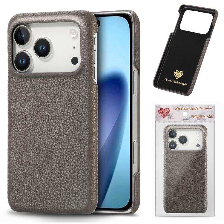 Litchi Oil Edge Leather Back Phone Case, For iPhone 18 Pro, For iPhone 15 Pro Max, For iPhone 15 Pro, For iPhone 15 Plus