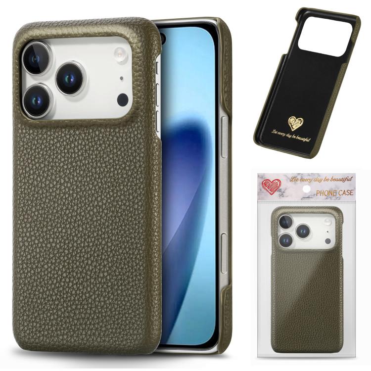 Litchi Oil Edge Leather Back Phone Case, For iPhone 18 Pro, For iPhone 15 Pro Max, For iPhone 15 Pro, For iPhone 15 Plus