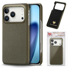 Load image into Gallery viewer, Litchi Oil Edge Leather Back Phone Case, For iPhone 18 Pro, For iPhone 15 Pro Max, For iPhone 15 Pro, For iPhone 15 Plus