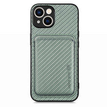 Load image into Gallery viewer, Carbon Fiber Leather Card Magsafe Phone Case, For iPhone 15 Pro Max, For iPhone 15 Pro, For iPhone 15 Plus, For iPhone 15