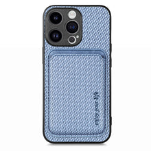 Load image into Gallery viewer, Carbon Fiber Leather Card Magsafe Phone Case, For iPhone 15 Pro Max, For iPhone 15 Pro, For iPhone 15 Plus, For iPhone 15