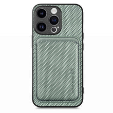 Load image into Gallery viewer, Carbon Fiber Leather Card Magsafe Phone Case, For iPhone 15 Pro Max, For iPhone 15 Pro, For iPhone 15 Plus, For iPhone 15
