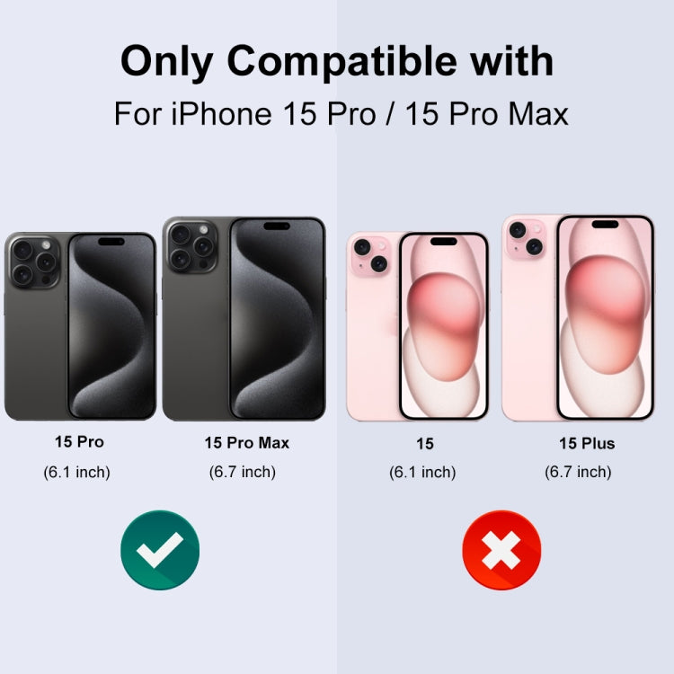 NORTHJO Camera Lens Protector Tempered Glass CD Vein Metal Ring Film, For iPhone 15 Pro / 15 Pro Max