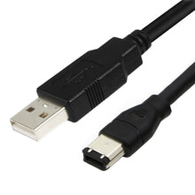 Load image into Gallery viewer, JUNSUNMAY Firewire IEEE 1394 6 Pin Male to USB 2.0 Male Adaptor Convertor Cable Cord, 1.8m, 3m, 4.5m