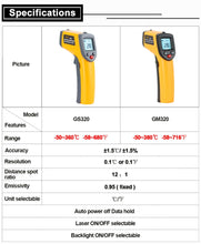 Load image into Gallery viewer, Digital Laser Infrared Temperature Sensor Controller GM320 Handheld Thermometer, GM320