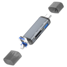 Load image into Gallery viewer, ADS-306 U-Disk Data Transfer Adapter USB / 8 Pin / Type-C Plug SD TF Card Reader, ADS-306