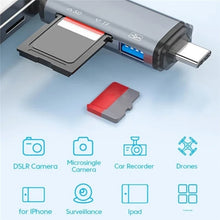 Load image into Gallery viewer, ADS-306 U-Disk Data Transfer Adapter USB / 8 Pin / Type-C Plug SD TF Card Reader, ADS-306
