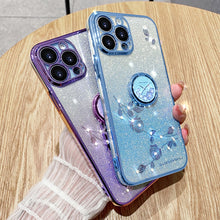 Load image into Gallery viewer, Gradient Glitter Immortal Flower Ring All-inclusive Phone Case, For iPhone 16 Pro Max, For iPhone 16 Pro, For iPhone 16 Plus, For iPhone 16