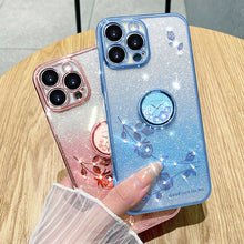 Load image into Gallery viewer, Gradient Glitter Immortal Flower Ring All-inclusive Phone Case, For iPhone 16 Pro Max, For iPhone 16 Pro, For iPhone 16 Plus, For iPhone 16