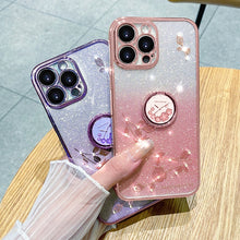 Load image into Gallery viewer, Gradient Glitter Immortal Flower Ring All-inclusive Phone Case, For iPhone 16 Pro Max, For iPhone 16 Pro, For iPhone 16 Plus, For iPhone 16