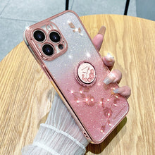 Load image into Gallery viewer, Gradient Glitter Immortal Flower Ring All-inclusive Phone Case, For iPhone 16 Pro Max, For iPhone 16 Pro, For iPhone 16 Plus, For iPhone 16