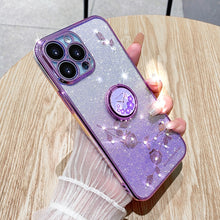 Load image into Gallery viewer, Gradient Glitter Immortal Flower Ring All-inclusive Phone Case, For iPhone 16 Pro Max, For iPhone 16 Pro, For iPhone 16 Plus, For iPhone 16