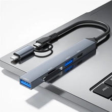 Load image into Gallery viewer, ADS-805 8 Pin + Type-C to USB-C Data + USB 2.0 / 3.0 + SD / TF Card Reader Hub Expansion Converter, ADS-805