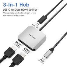 Load image into Gallery viewer, WAVLINK UHP510 Pro 87W PD Charging USB C to Dual HD Converter 4K 60Hz Monitor Adapter