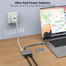 Load image into Gallery viewer, WAVLINK UHP510 Pro 87W PD Charging USB C to Dual HD Converter 4K 60Hz Monitor Adapter