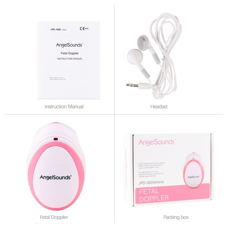 JPD-100S Mini Household Fetal Doppler Prenatal Pocket Baby Ultrasound Detector Angel Sound Heartbeat Pregnant Doppler Monitor, JPD-100S (Green), JPD-100S (Pink)