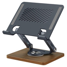 Load image into Gallery viewer, J27 Desktop Foldable Rotating Wooden Base Tablets Laptops Metal Cooling Holder, J27