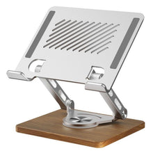 Load image into Gallery viewer, J27 Desktop Foldable Rotating Wooden Base Tablets Laptops Metal Cooling Holder, J27